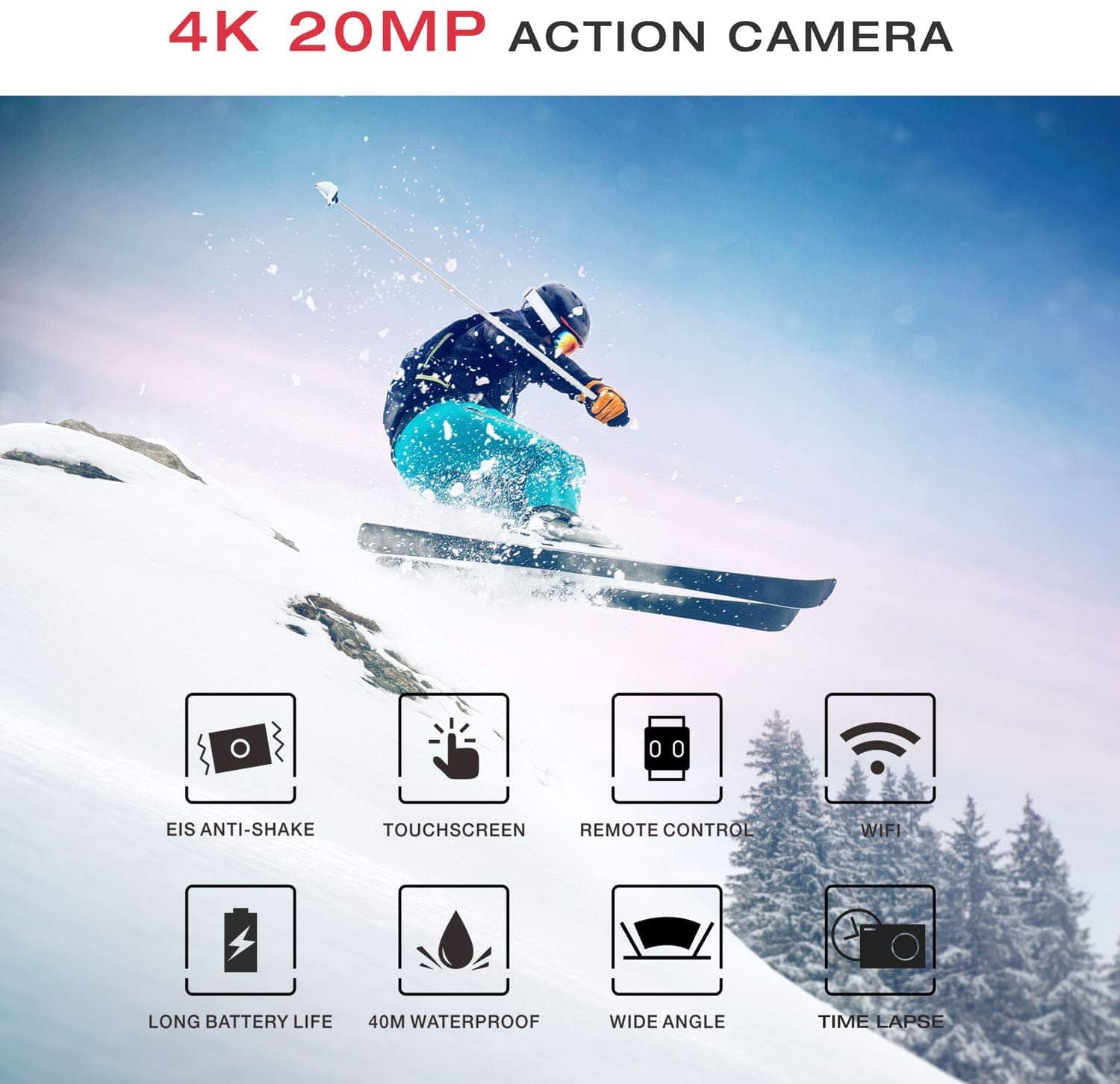 Campark X20C 4K Ultra HD 20MP Action Camera 