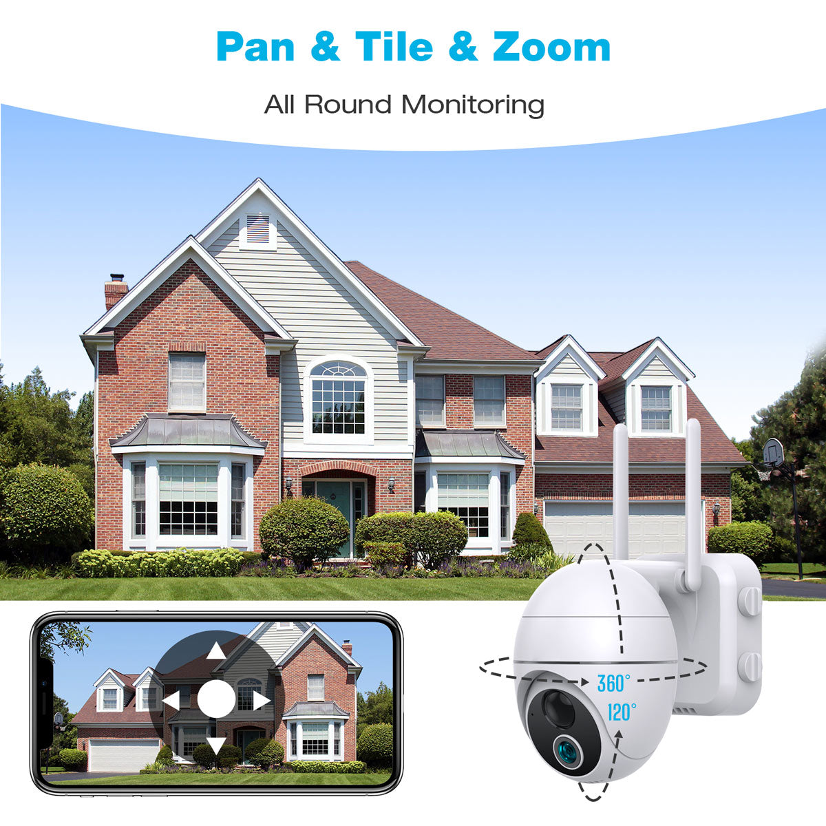 Campark AP50 1080P 5x Digital Zoom Wireless PTZ Rechargeable Battery Security Camera (Only Available In The US)
