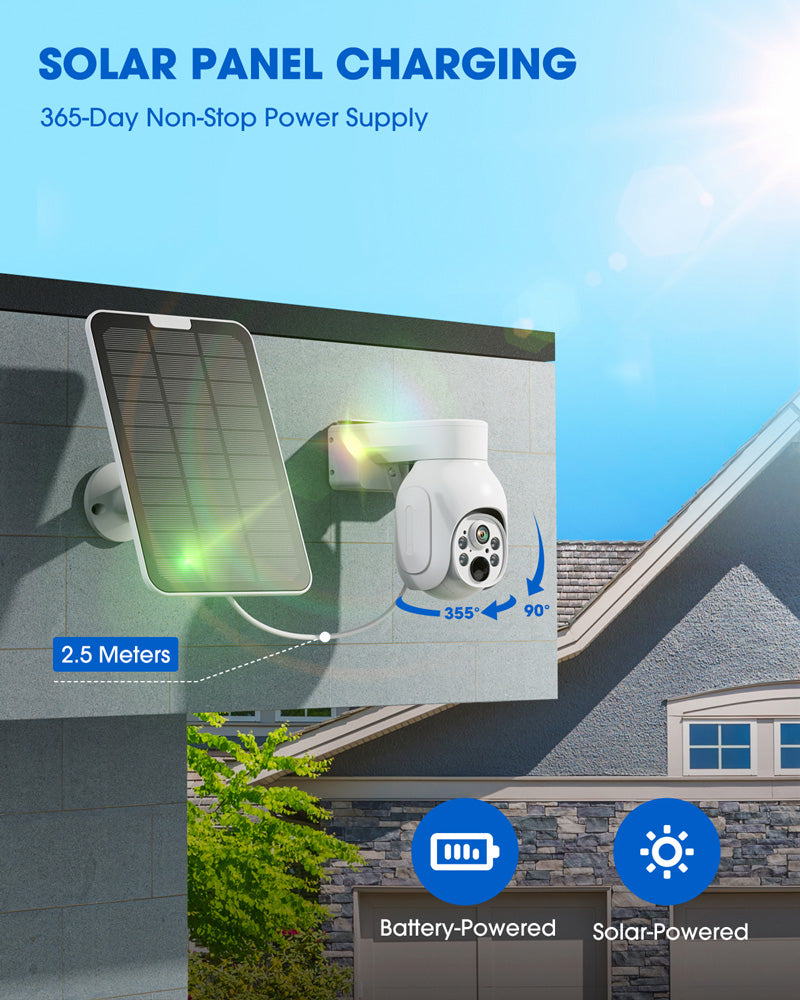 Campark SC12 3MP Outdoor Wireless 4G LTE Cellular Security Camera No WiFi Dome Cam with Solar Panel & SIM Card