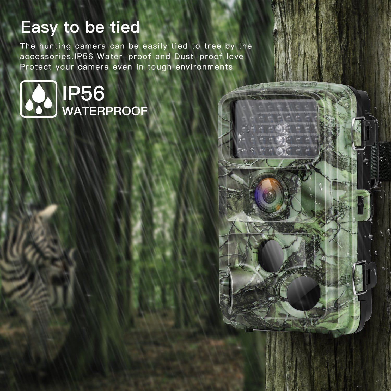 Campark T45A-GREEN Trail Camera 4k 16MP Night Vision Caméra de chasse étanche pour la surveillance de la faune