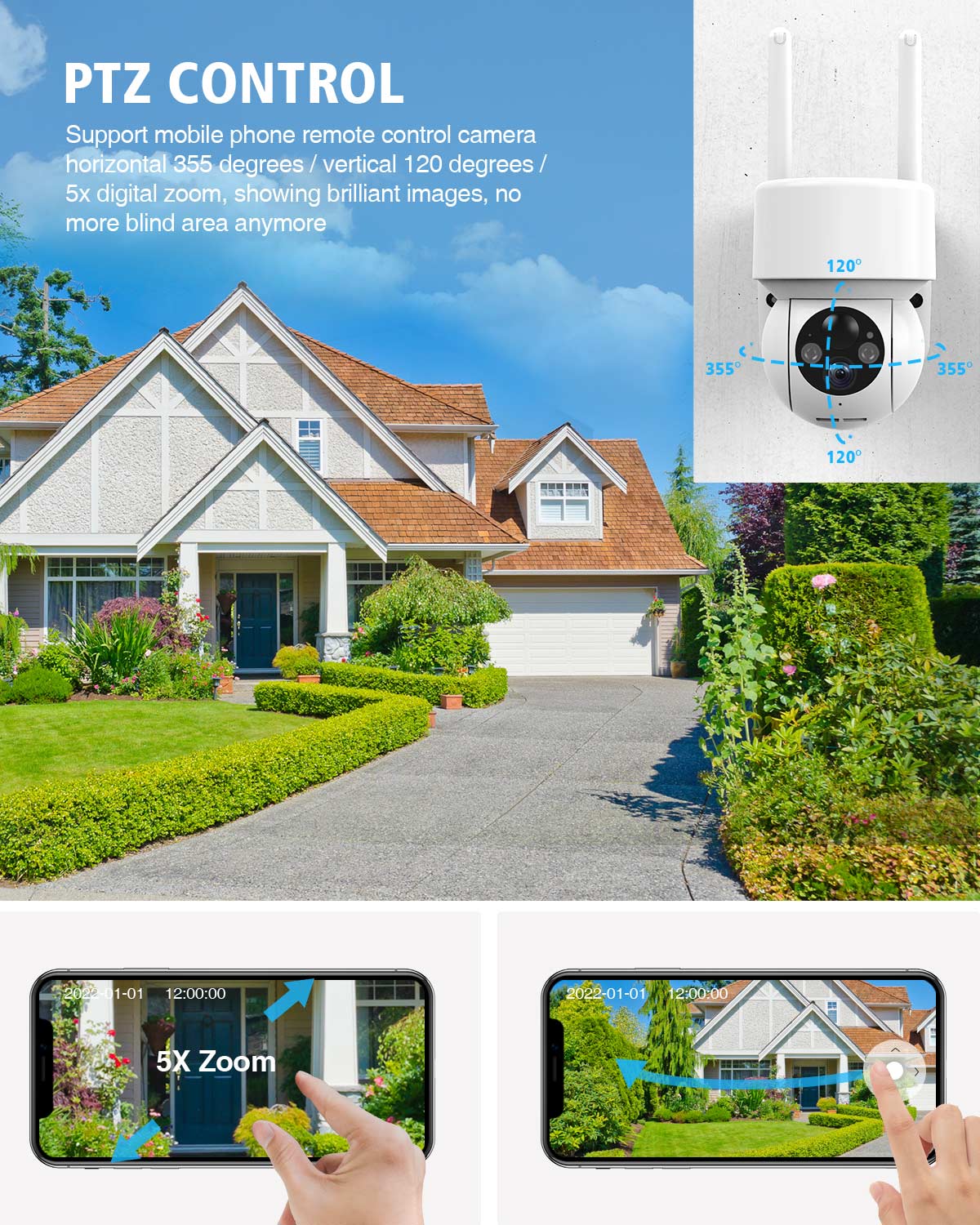 Campark SC500 1080P Farb-Nachtsicht-Überwachungskamera mit Solarbetrieb