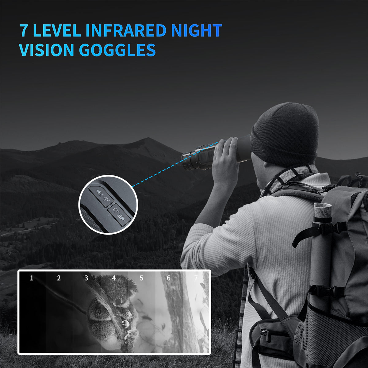 Campark NV100 Infrarot-Fernglas mit 4-fach optischem Zoom und Nachtsicht