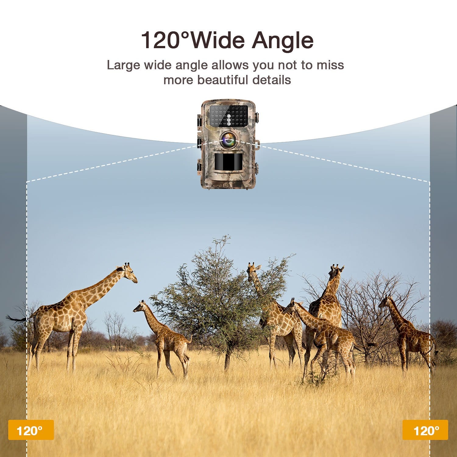Campark T40-1 Trail Camera Has a 120° wide angle