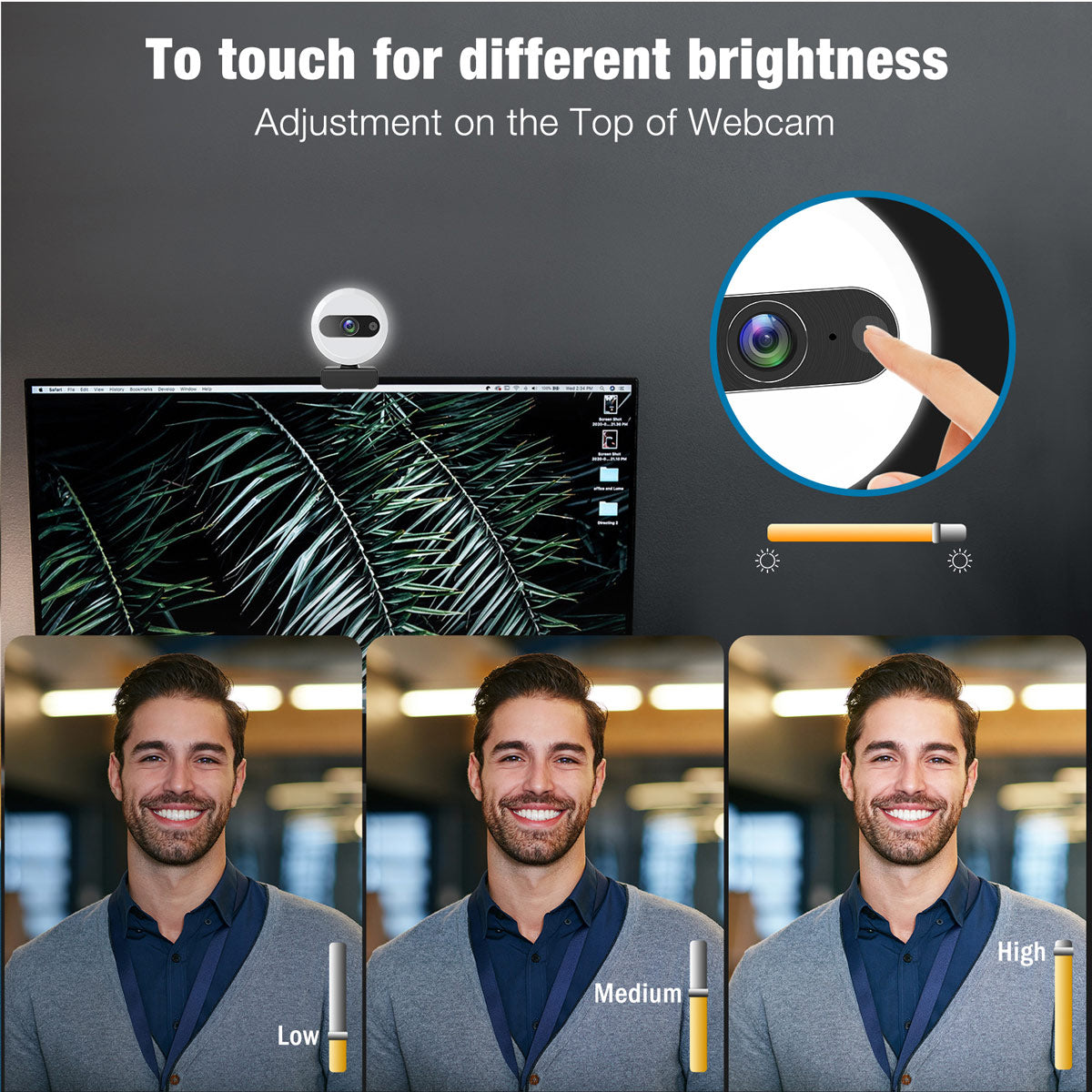 Campark PC04 2K Adjustable Brightness Webcam