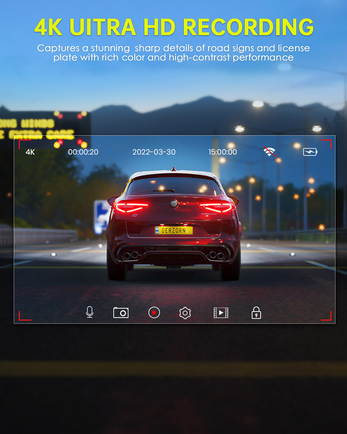 CAMPARK Dash Cam Front Rear, 4K Full HD Dash Camera For Cars, Built-in - Foto 11