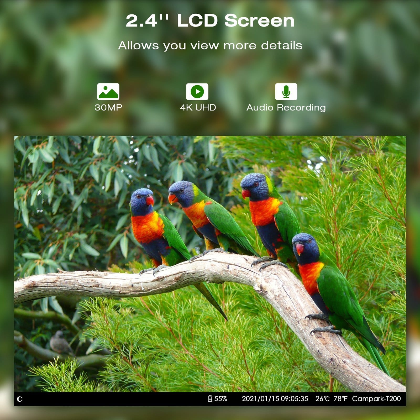 The Campark T200 Game Trail Cameras:30MP Image & 4K Native Video High resolution