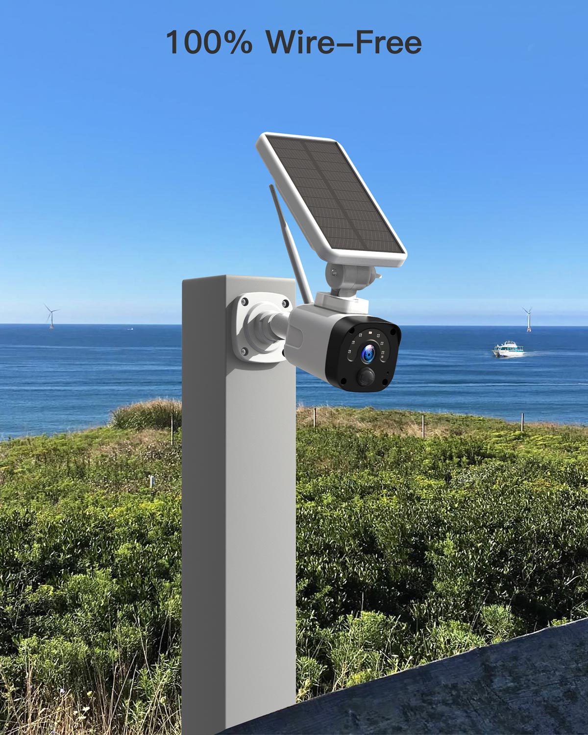 Campark W601 3MP drahtloses WiFi-Solar-Überwachungskamerasystem für den Außenbereich