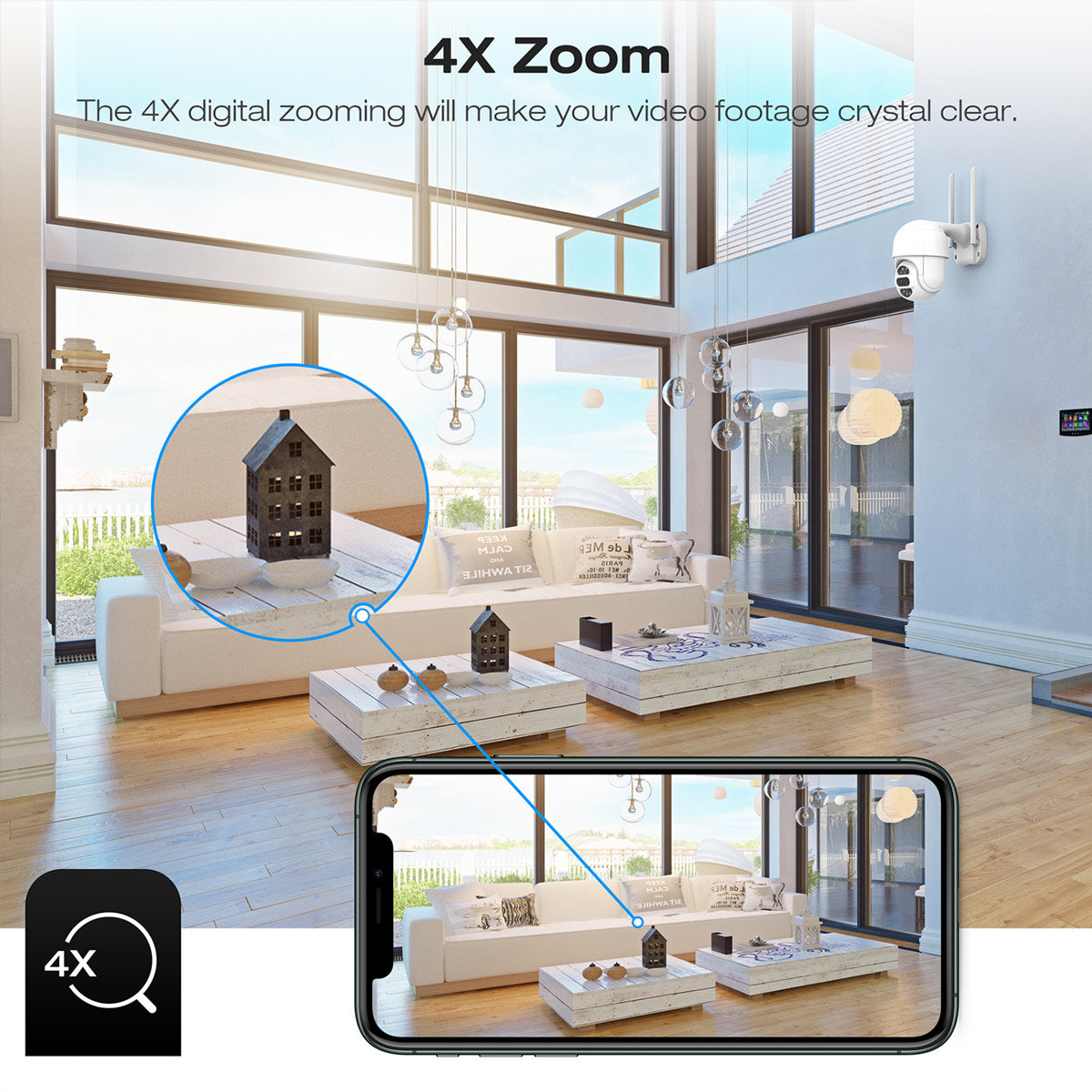 Campark AP30 2MP Color Night Vision & 4x Zoom Dual Lens WiFi PTZ Security Camera(Out Of Stock In Europe)
