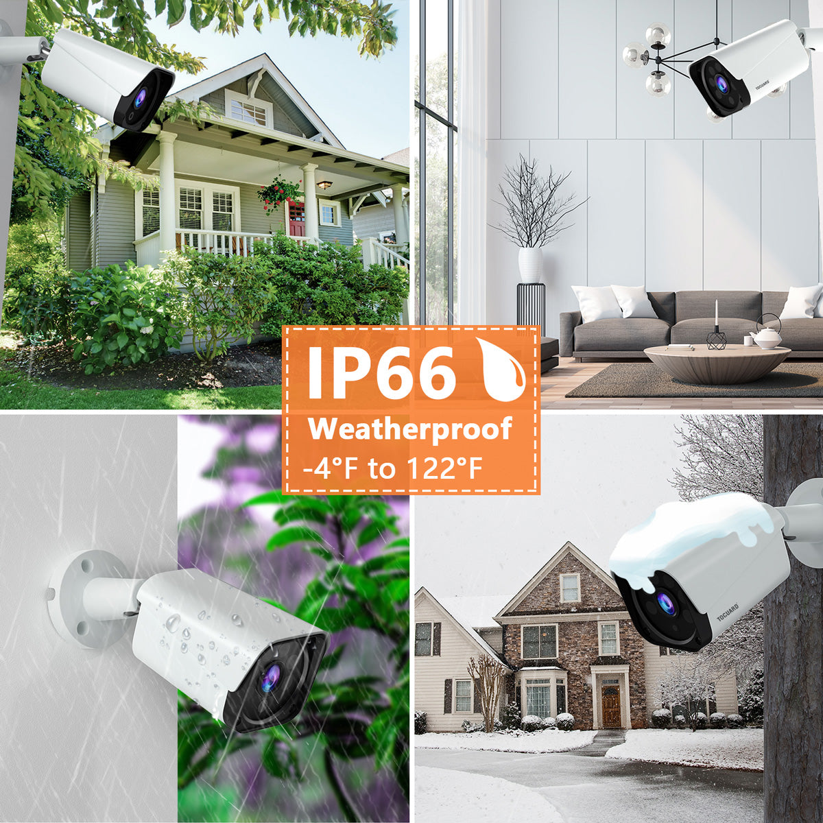 Campark W204 8CH 4Pcs 1080P DVR Cameras Security Camera With 3TB Hard Drive（Only available in the US））