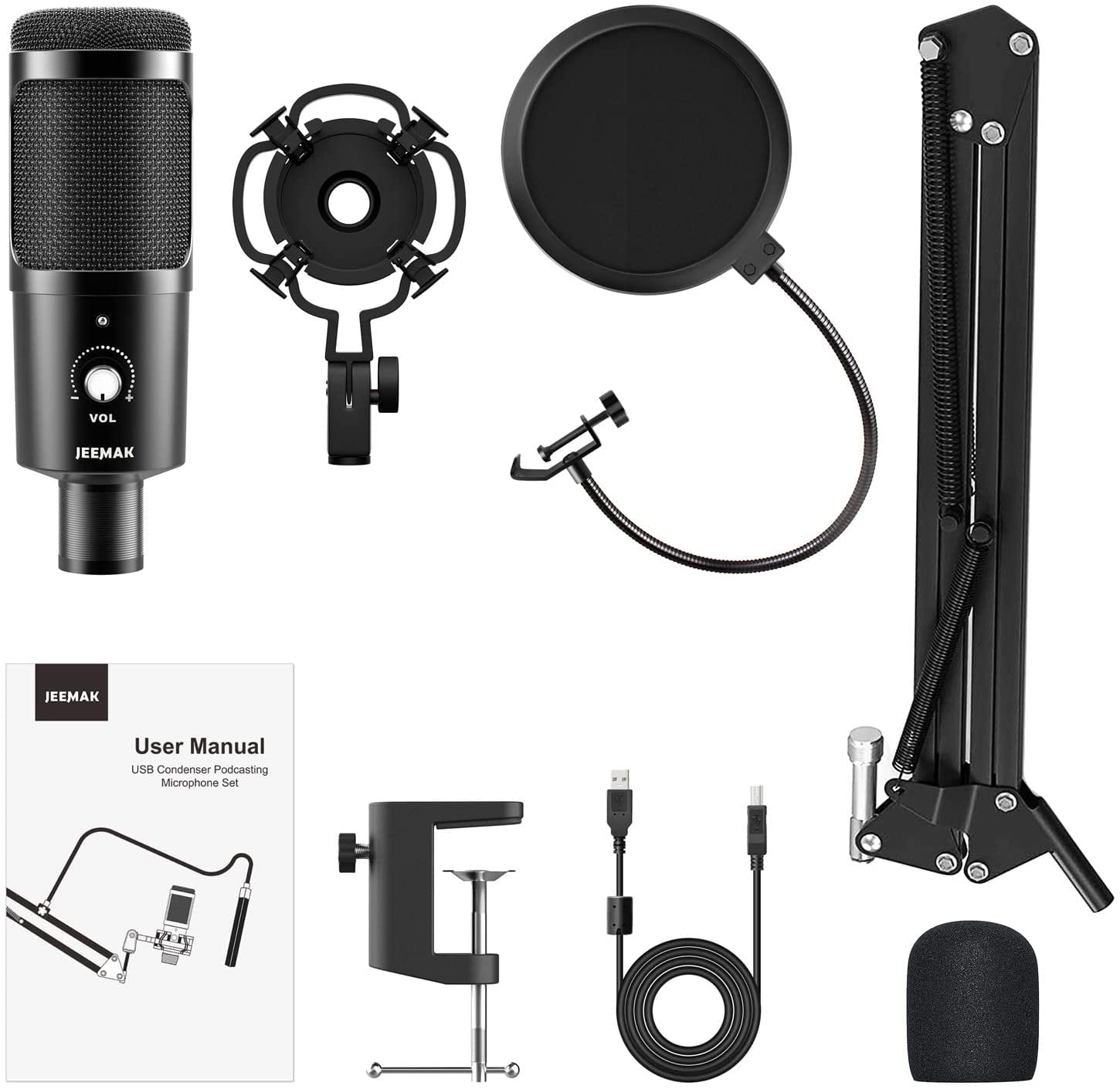 Jeemak PC20 USB Microphone Kit for Computer Microphone Set (USA ONLY)