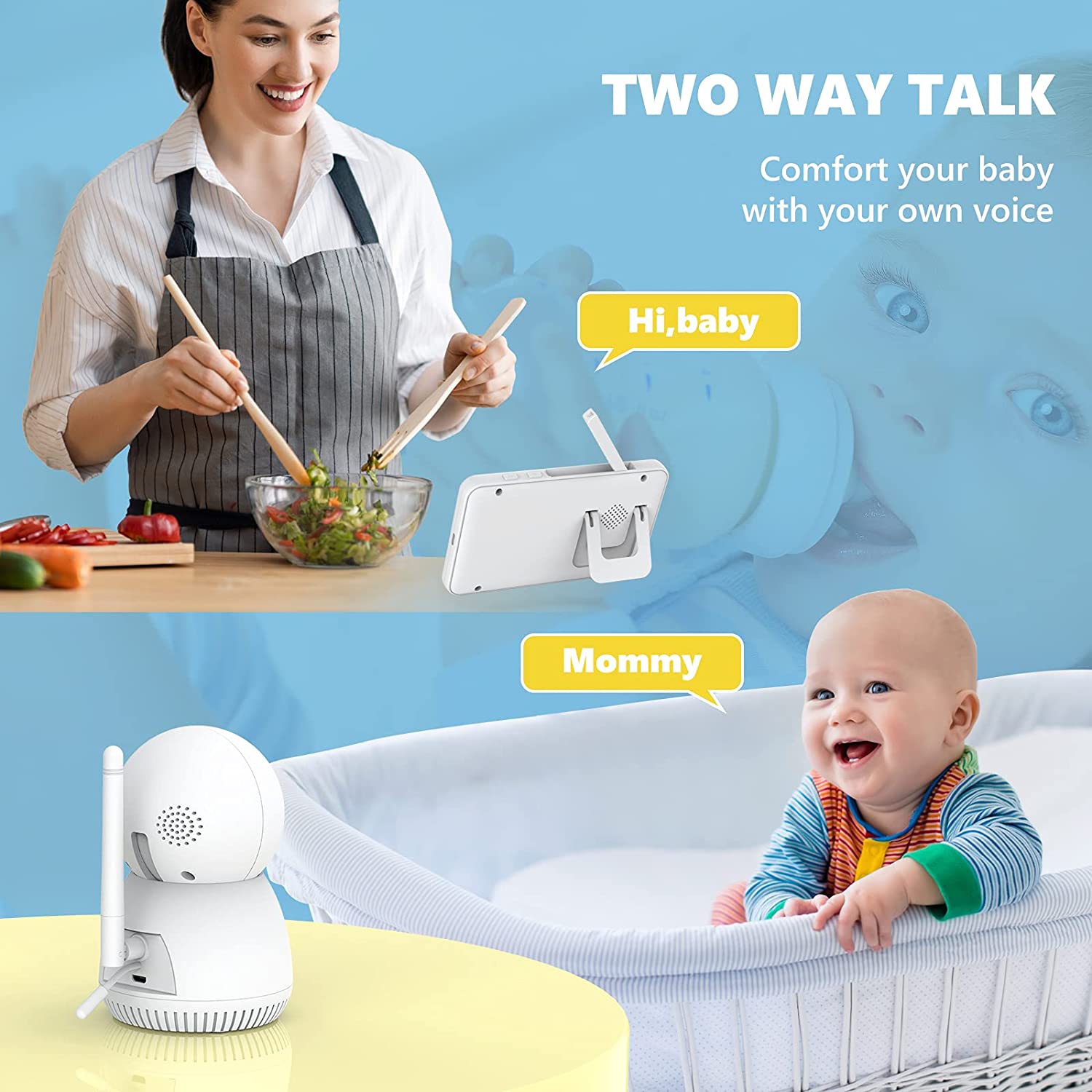 Campark BM50 Baby Camera supports two way talk 