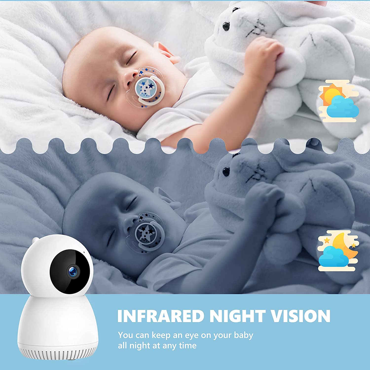 Campark BM50 Baby camera's day & night vision