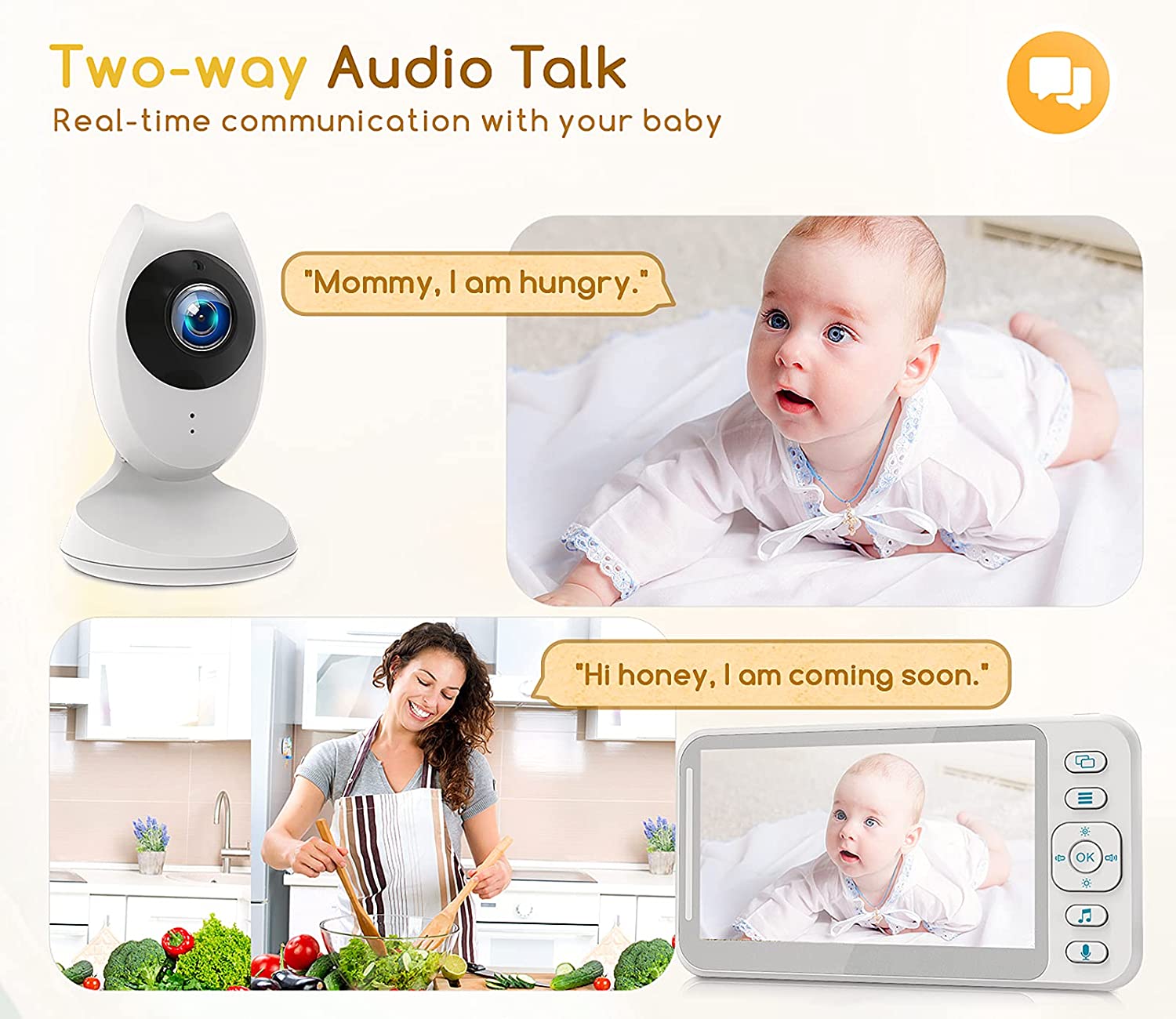 Campark BM41 Video Baby Monitor with 2 Cameras and 4.3'' LCD Split Scr –  Campark - Focus on Cameras