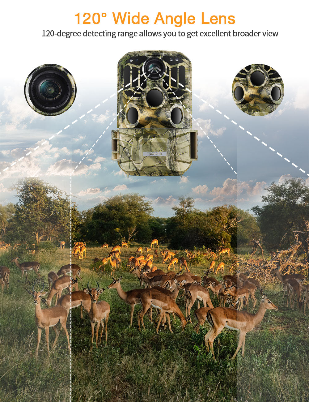 Campark H80 20MP 1296P Wifi Trail Camera with Night Vision Motion Activated for Wildlife (Only Available In The US and Australia)