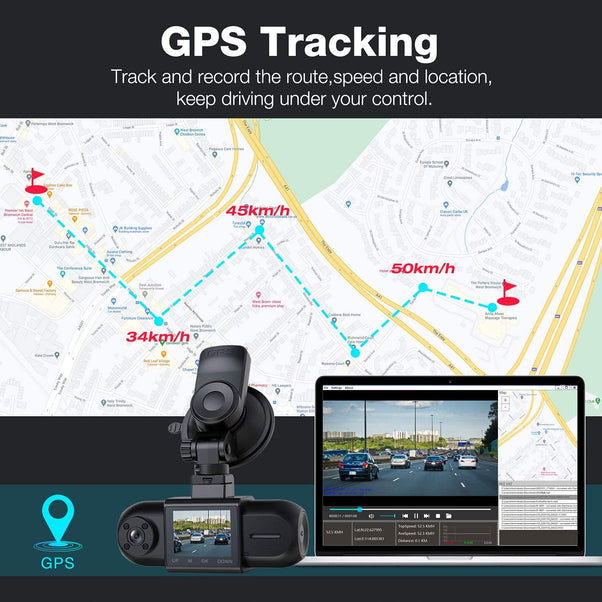 Campark DC35 Dash Cam supports GPS Tracking