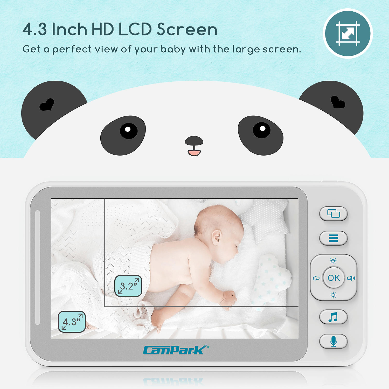 Campark BM40 Smart Night Vision 4.3 inch Split Screen Video Baby Campark BM40 Smart Night Vision 4.3 inch Split Screen Video Baby