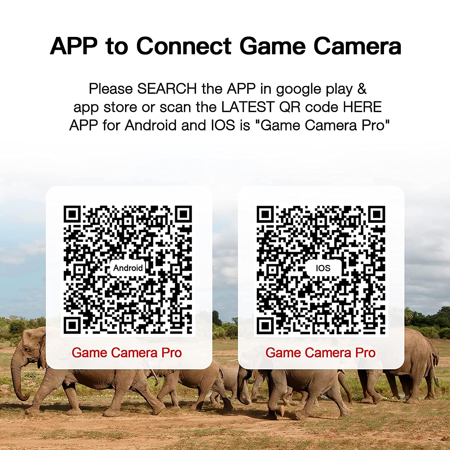 APP to Connect Campark T100 Trail Camera: QR code APP for Android and IOS